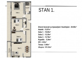 Cuprija, Pomoravlje, Srbija, Spavaće sobe, ,1 KupatiloBathrooms,Stan,Na prodaju,1830