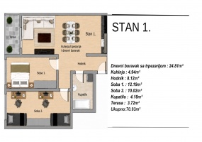 Cuprija, Pomoravlje, Srbija, Spavaće sobe, ,1 KupatiloBathrooms,Stan,Na prodaju,1836